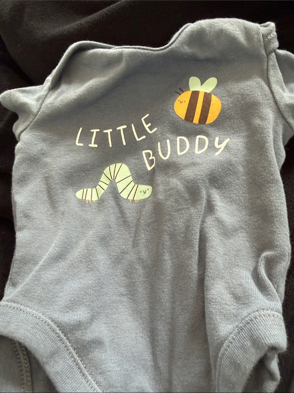 Old Navy Blue "Little Buddy" Baby One-Piece Bodysuit